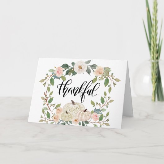 Thanksgiving Elegant Pastel Floral Inspirerend Feestdagen Kaart (Voorkant)