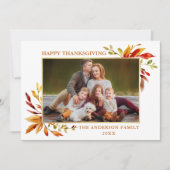 Thanksgiving Elegant Waterverf najaar bladeren Feestdagenkaart (Voorkant)