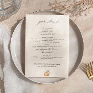 Thanksgiving Elegant Waterverf Pumpkin Script Menu