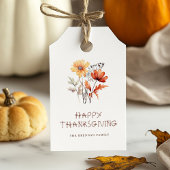 Thanksgiving Elegante Herfst Floral Modern Wildflo Cadeaulabel