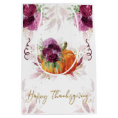 Thanksgiving Elegante Pompoen Bourgogne details Medium Cadeauzakje (Voorkant)