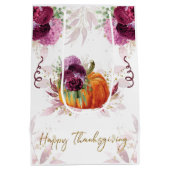 Thanksgiving Elegante Pompoen Bourgogne details Medium Cadeauzakje (Achterkant)