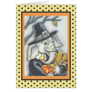 THANKSGIVING ELEPHANT, PILGRIM WENSKAART Verse