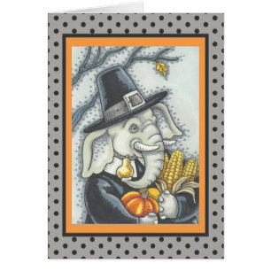 THANKSGIVING ELEPHANT, PILGRIM WENSKAART Verse