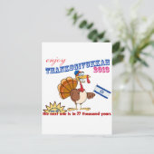 Thanksgiving en Chanoeka. Thanksgivukkah Feestdagenkaart (Staand voorkant)