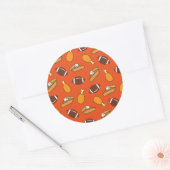 Thanksgiving- en Football-patroon Ronde Sticker (Envelop)