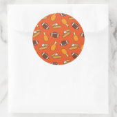 Thanksgiving- en Football-patroon Ronde Sticker (Tas)