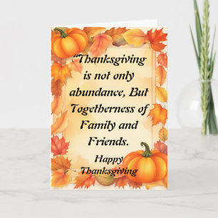 Thanksgiving en overvloed aan familie en vrienden kaart