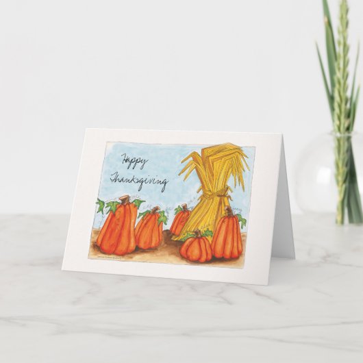 Thanksgiving en pompoenen feestdagen kaart (Voorkant)
