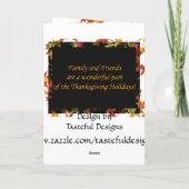 Thanksgiving- en vriendenkaarten feestdagen kaart (Achterkant)