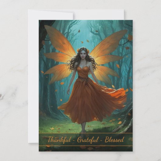 Thanksgiving Enchanted Autumn Fairy Party Kaart (Voorkant)