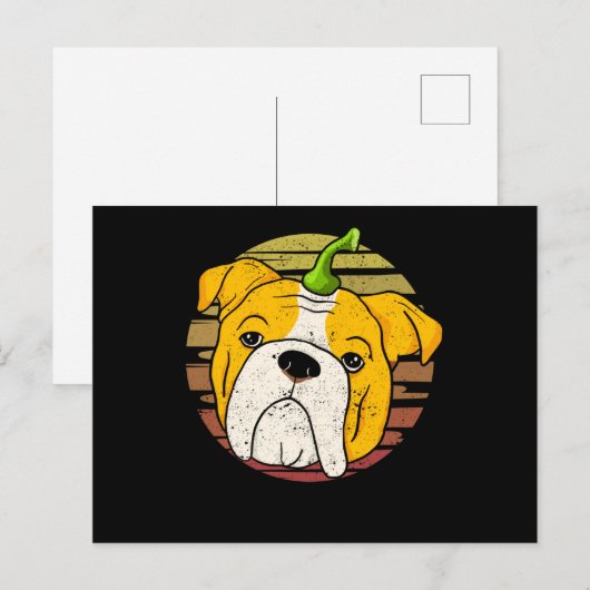 Thanksgiving Engelse Bulldog Pumpkin Halloween Briefkaart (Voorkant / Achterkant)