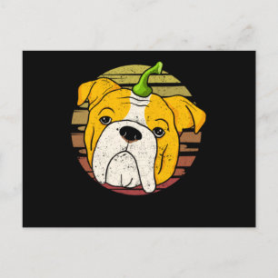 Thanksgiving Engelse Bulldog Pumpkin Halloween Briefkaart