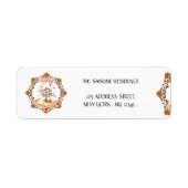 Thanksgiving esdoorn verlaat lijst retouradres etiket (Voorkant)