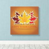 Thanksgiving esdoornblad canvas afdruk (Insitu (Houten vloer))
