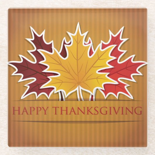 Thanksgiving esdoornblad glazen onderzetter (Voorkant)