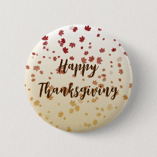 Thanksgiving Esdoornbladeren Ronde Button 5,7 Cm (Voorkant)