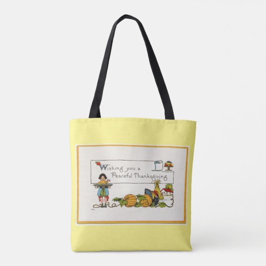 Thanksgiving eten met pelgrim tote bag (Achterkant)