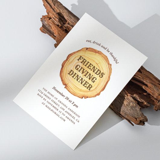 Thanksgiving eten. Vriendschappen geven rustiek ho Kaart