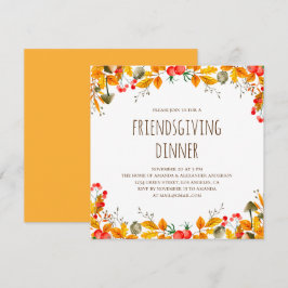 Thanksgiving eten. Vriendschapsfeest. herfst Kaart
