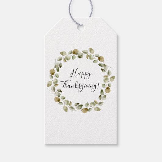 Thanksgiving Eucalyptus Wreath Cadeaulabel (Voorkant)