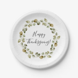Thanksgiving Eucalyptus Wreath Papieren Bordje