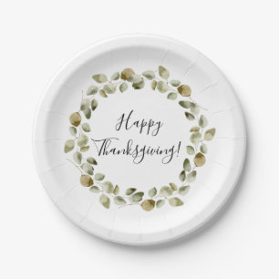 Thanksgiving Eucalyptus Wreath Papieren Bordje