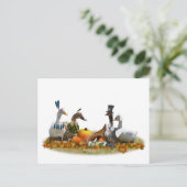 Thanksgiving Eucks - Pilgrims & Indiërs Feestdagenkaart (Staand voorkant)