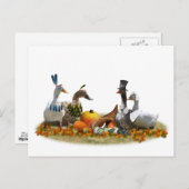 Thanksgiving Eucks - Pilgrims & Indiërs Feestdagenkaart (Voorkant / Achterkant)