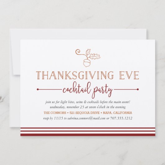 Thanksgiving Eve Cocktail Party Uitnodiging (Voorkant)
