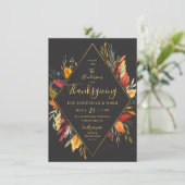 Thanksgiving Eve Cocktail Party Waterverf Foliage Kaart (Staand voorkant)