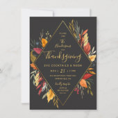 Thanksgiving Eve Cocktail Party Waterverf Foliage Kaart (Voorkant)