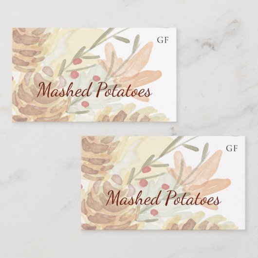 Thanksgiving Event Catering Dish Plaatskaarten Plaatskaartje (Voorkant / Achterkant)