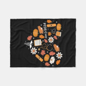 Thanksgiving F-gobble-f Grappige Kalkoen Pompoen V Fleece Deken (Voorkant (Horizontaal))