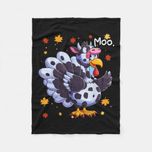 Thanksgiving Fake Turkije Moo Koe Head Funny Herfs Fleece Deken