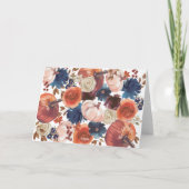 Thanksgiving Fall autumn floral Pumpkins Bedankkaart (Achterkant)