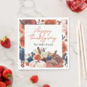 Thanksgiving fall autumn Pumpkins flowers Napkins Servet (Insitu)