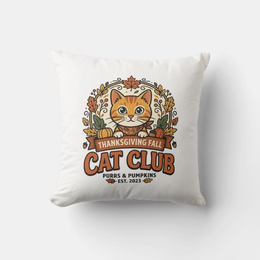 Thanksgiving Fall Kat Kat Liefhebber Cadeau - Than Kussen (Voorkant)