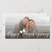 Thanksgiving Fall laat een eenvoudige scriptfoto Feestdagenkaart (Voorkant)