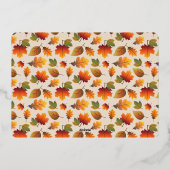 Thanksgiving Fall laat een eenvoudige scriptfoto Folie Feestdagenkaart (Achterkant)