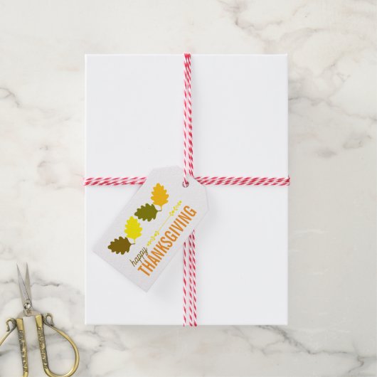 Thanksgiving Fall Leaves Cadeaulabel (Met Touw)