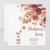 Thanksgiving Fall Leaves Love Dinner Invitation Kaart (Voorkant / Achterkant)
