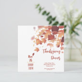 Thanksgiving Fall Leaves Love Dinner Invitation Kaart (Staand voorkant)