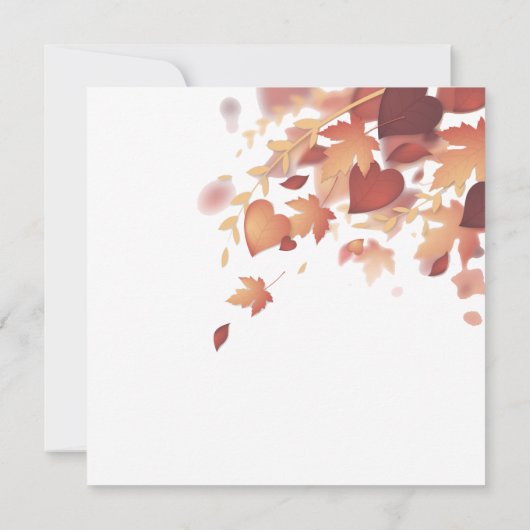 Thanksgiving Fall Leaves Love Dinner Invitation Kaart (Achterkant)