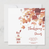 Thanksgiving Fall Leaves Love Dinner Invitation Kaart (Voorkant)
