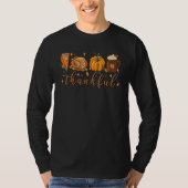 Thanksgiving Fall Leopard Pumpkin Blessed Thankful T-shirt (Voorkant)