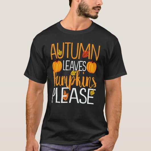 Thanksgiving Fall Mom  Autumn Leaves and Pumpkin P T-shirt (Voorkant)