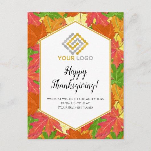 Thanksgiving Fall verliest Logo Business Postcard Briefkaart (Voorkant)