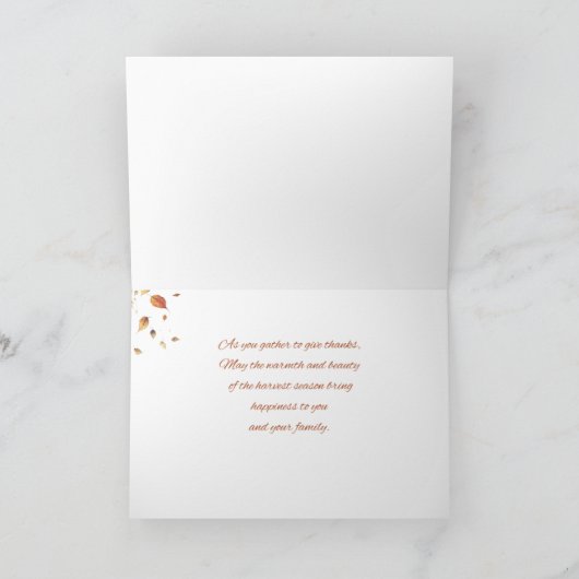 Thanksgiving Falling Leaves Kaart (Binnen)