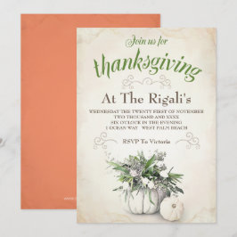 Thanksgiving Familie Binnenuitnodiging Kaart